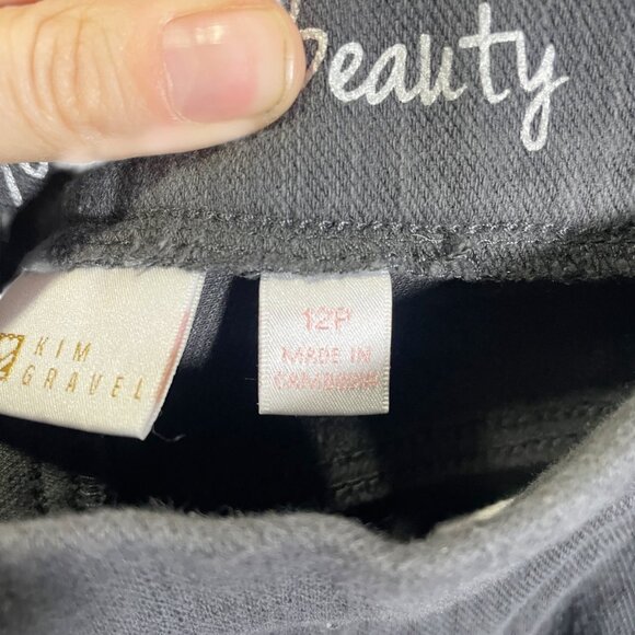 Belle Kim Gravel 12P Petite Grey Pull-On Pants Stretch Waist - Picture 4 of 5